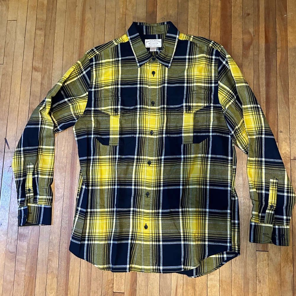 Yellow and Black Plaid Shirt